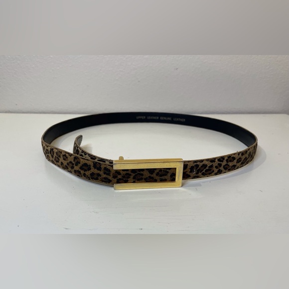 Vintage 80s Women’s Animal Print Gold Accent‎ Leather Belt Size 32” - Picture 1 of 5